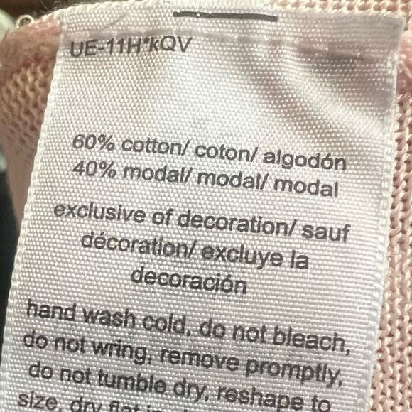 Tommy Hilfiger Rhinestone Heart Pink Sweater Sz L Pink  Ruffle Collar NWT - Picture 8 of 8